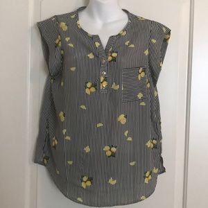 Lemon/stripe large women top